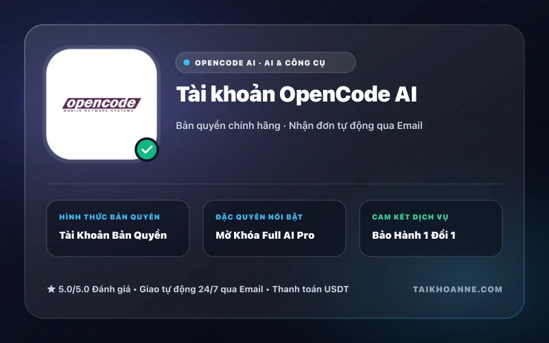 Tài khoản OpenCode AI