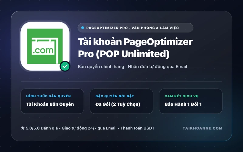 Tài khoản PageOptimizer Pro (POP Unlimited)