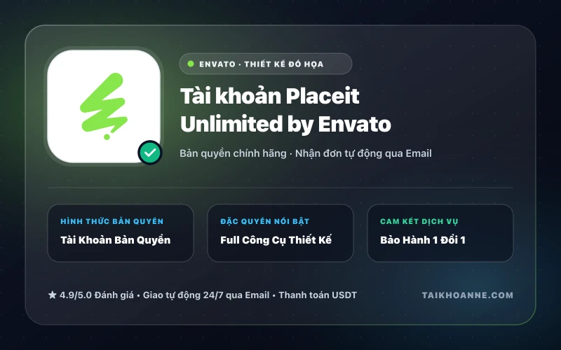 Tài khoản Placeit Unlimited by Envato