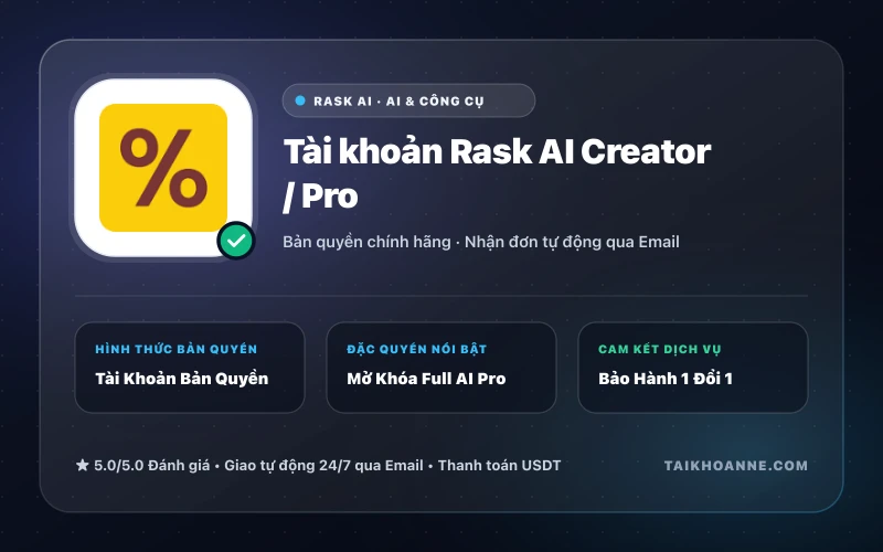 Tài khoản Rask AI Creator / Pro