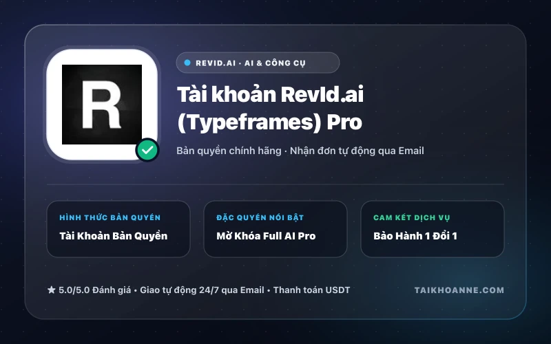 Tài khoản RevId.ai (Typeframes) Pro