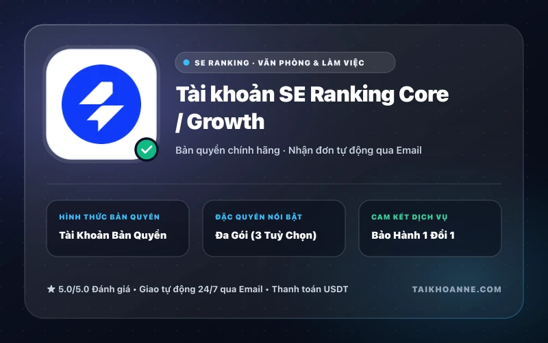 Tài khoản SE Ranking Core / Growth