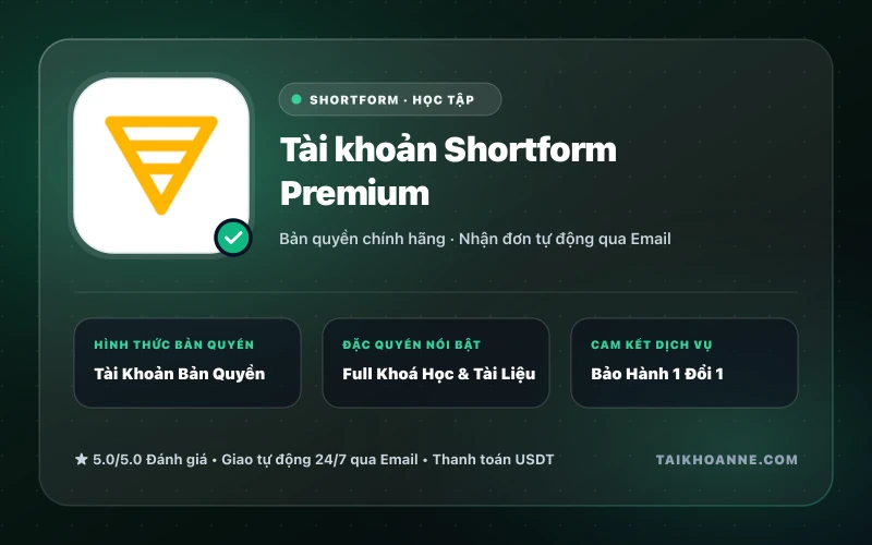 Tài khoản Shortform Premium