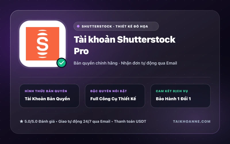 Tài khoản Shutterstock Pro