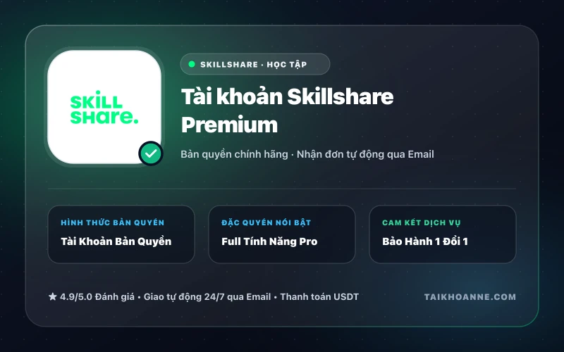 Tài khoản Skillshare Premium