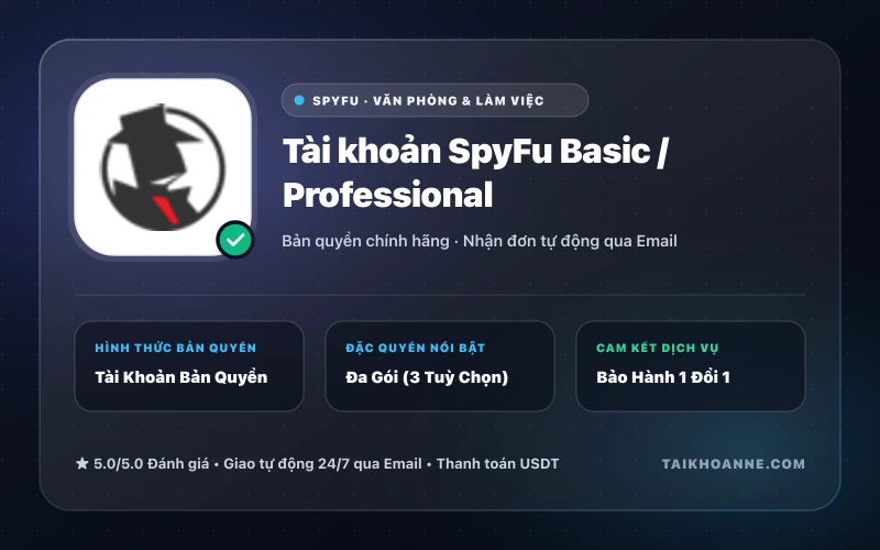 Tài khoản SpyFu Basic / Professional