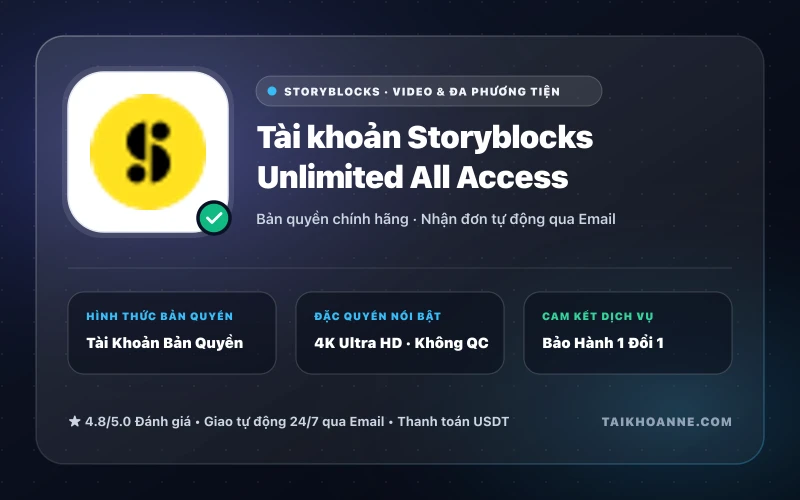 Tài khoản Storyblocks Unlimited All Access