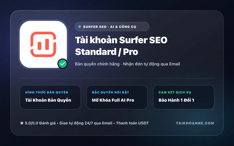 Tài khoản Surfer SEO Standard / Pro