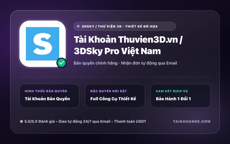 Tài Khoản Thuvien3D.vn / 3DSky Pro Việt Nam