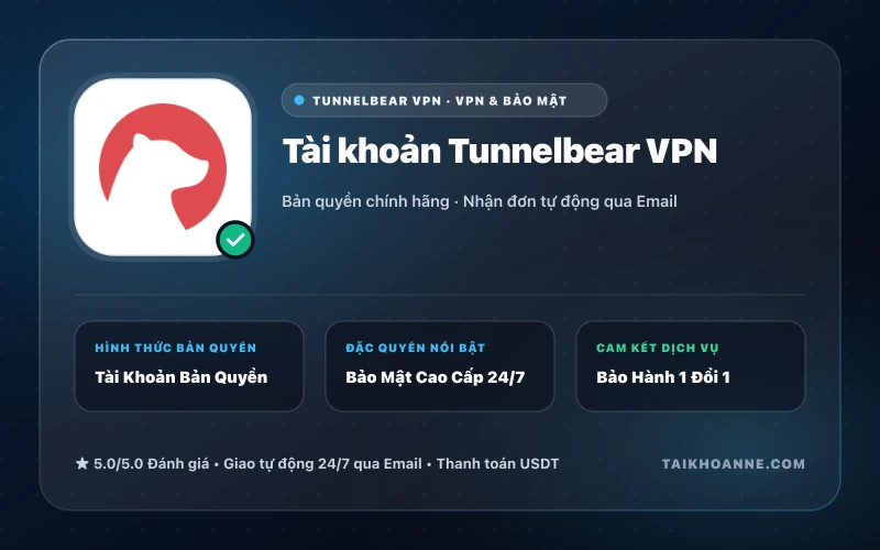 Tài khoản Tunnelbear VPN
