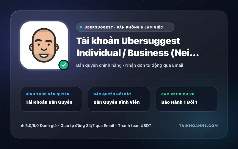 Tài khoản Ubersuggest Individual / Business (Neil Patel)