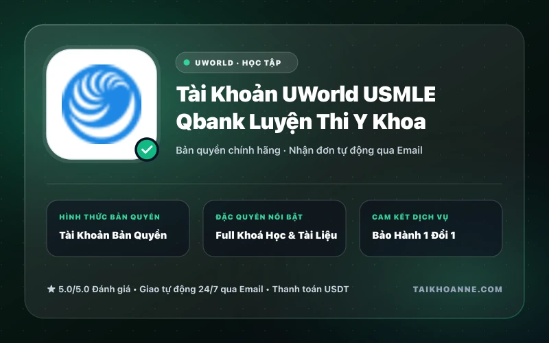 Tài Khoản UWorld USMLE Qbank Luyện Thi Y Khoa