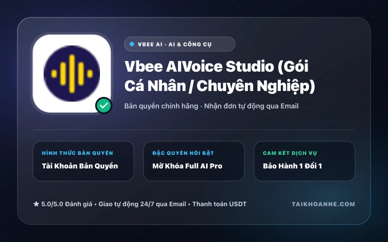 Vbee AIVoice Studio (Gói Cá Nhân / Chuyên Nghiệp)