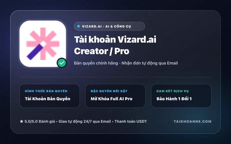 Tài khoản Vizard.ai Creator / Pro