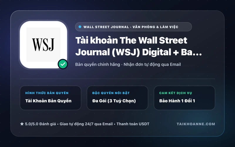 Tài khoản The Wall Street Journal (WSJ) Digital + Barron’s