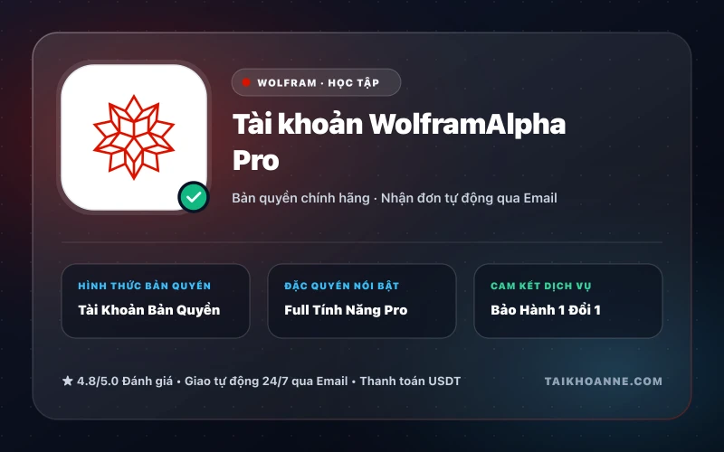 Tài khoản WolframAlpha Pro