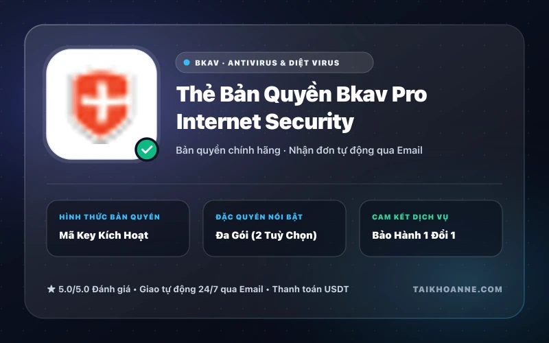Thẻ Bản Quyền Bkav Pro Internet Security