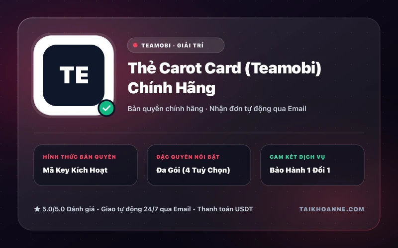 Thẻ Carot Card (Teamobi) Chính Hãng