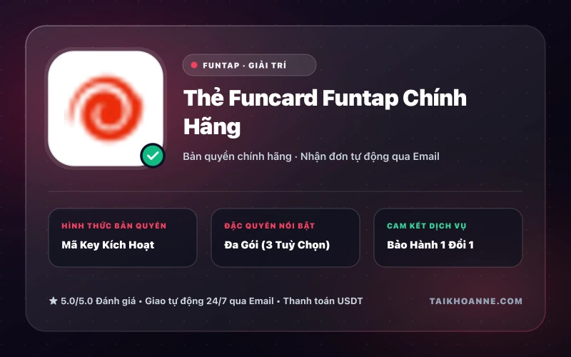 Thẻ Funcard Funtap Chính Hãng