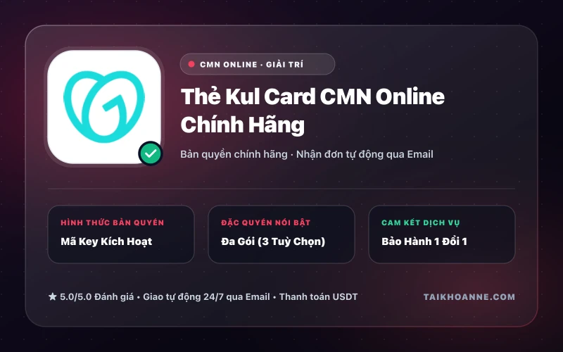 Thẻ Kul Card CMN Online Chính Hãng